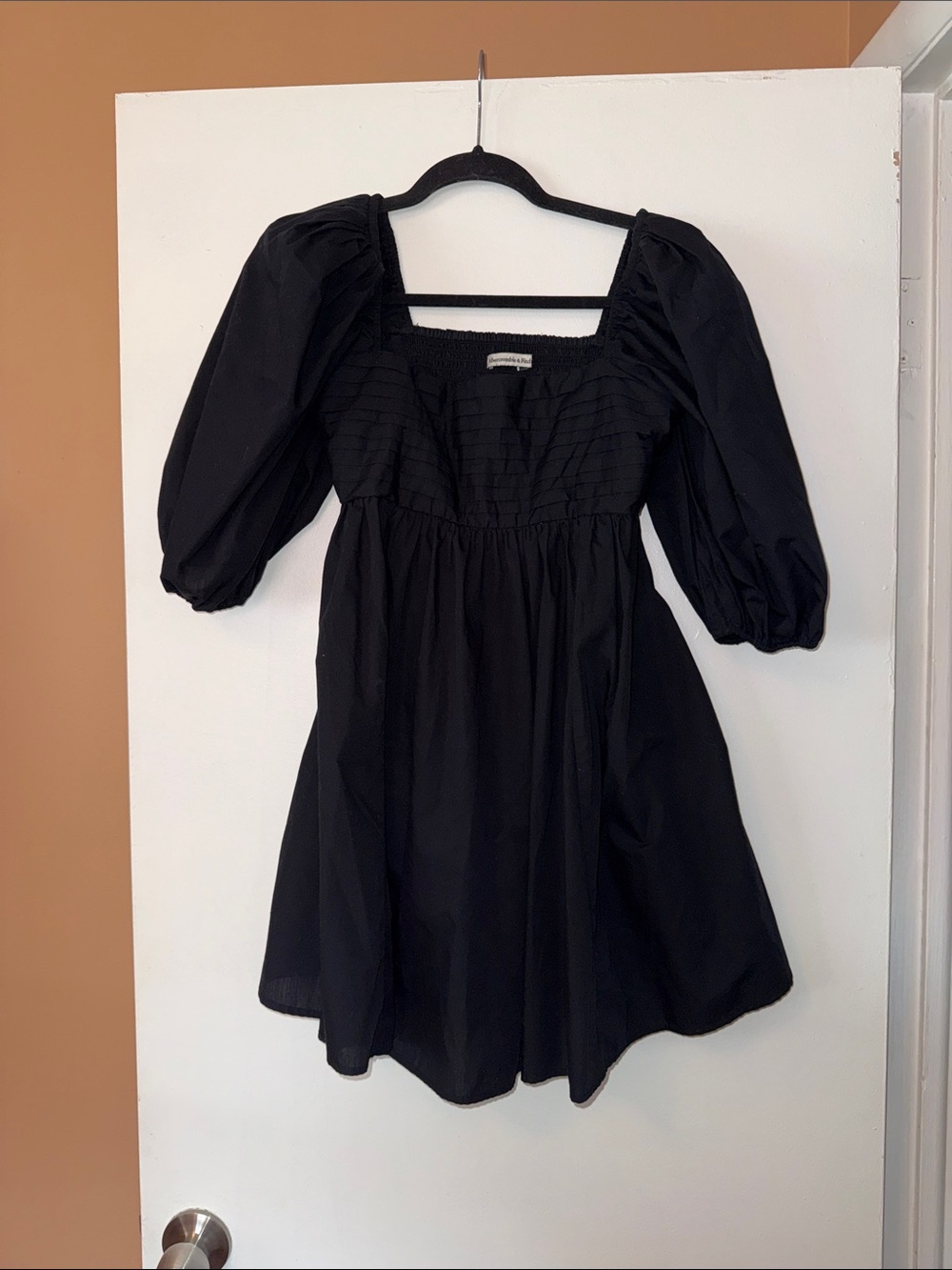 Abercrombie & Fitch Black Puff Sleeve Babydoll Dress